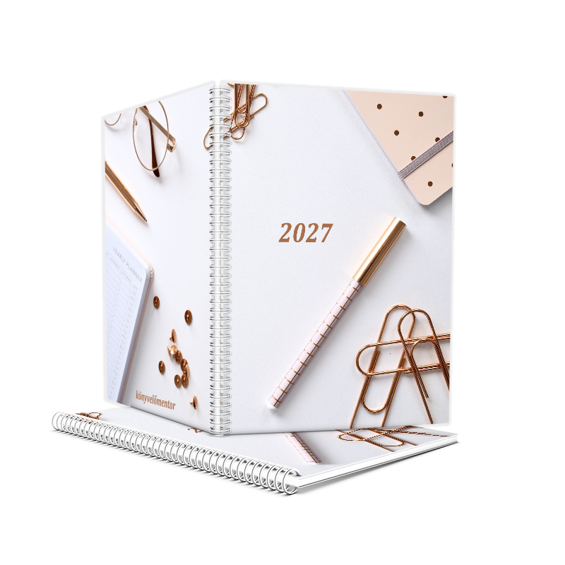 Könyvelői határidőnapló 2027 (Rosegold - név nélküli)
